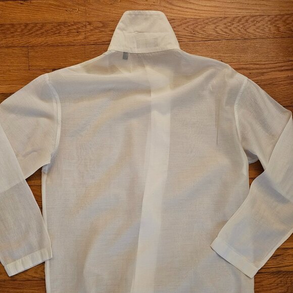 Us men's size small Emporio Armani sheer assymetrical button up shirt - Picture 2 of 2